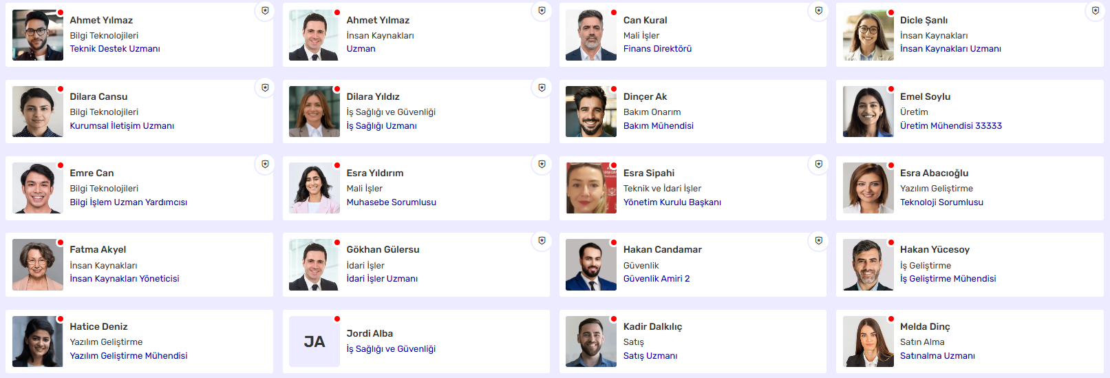 Flexit24 Çalışan Özlük Yönetimi Dijital Ekran